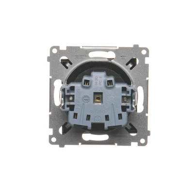 Simon 54 WMDW-00111x-049 Socket outlet with grounding and shutters (module) 16A, 250V~, screw terminals; black