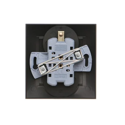 Simon 54 WMDW-00210Y-049 Double socket with grounding, phase inversion, 16A, 250V~, screw terminals. Complete - not for frames; black