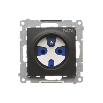 Simon 54 WMDW-01111x-049 Datensteckdose mit Autorisierungsschlüssel (Modul) 16 A, 250 V~, Schraubklemmen; schwarz