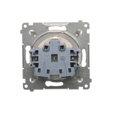 Simon 54 WMDW-03111x-011AB Enchufe Schuko con obturadores (módulo) 16A, 250V~, terminales de tornillo; blanco antibacteriano