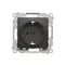 Simon 54 WMDW-0311Sx-049 Schuko socket with shutters (module) 16A, 250V~, quick connectors; black