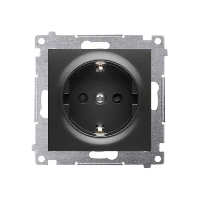 Simon 54 WMDW-0311Sx-049 Schuko-Steckdose mit Klappen (Modul) 16 A, 250 V~, Schnellverbinder; schwarz