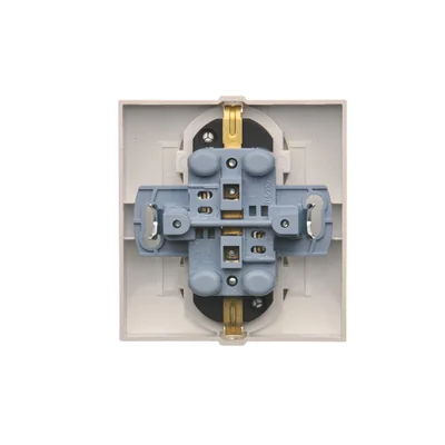 Simon 54 WMDW-12211N-011AB Double Schuko socket with shutters 16A, 250V~, screw terminals; antibacterial white