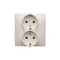 Simon 54 WMDW-12211N-011AB Enchufe doble Schuko con obturadores 16A, 250V~, terminales de tornillo; blanco antibacteriano