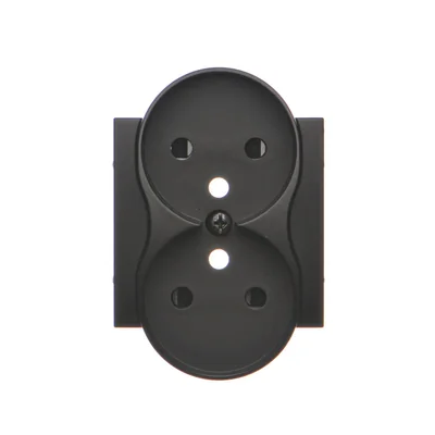 Simon 54 WMDW-P0131x-049 Tapa de enchufe doble con obturadores para marcos PREMIUM; negro