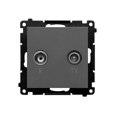 Simon 55 WMDA-021003-116 R-TV Antennenanschlussbuchse 10 dB für Durchgangsbuchsen (Modul). 1x Eingang: 5–862 MHz; Mattgraphit