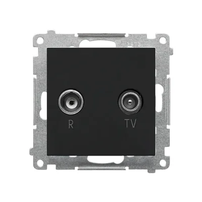 Simon 55 WMDA-021003-149 R-TV Antennenanschlussbuchse 10 dB für Durchgangsbuchsen (Modul). 1x Eingang: 5–862 MHz; Mattschwarz