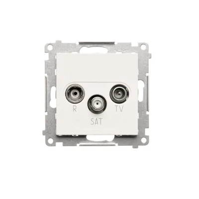 Simon 55 WMDA-021005-111 R-TV-SAT antenna terminal/terminating socket (module). 1x Input: 5 MHz÷2.4 GHz; Matte white