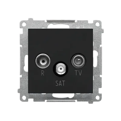 Simon 55 WMDA-021005-149 R-TV-SAT Antennenanschluss/Abschlussbuchse (Modul). 1x Eingang: 5 MHz bis 2,4 GHz; Mattschwarz