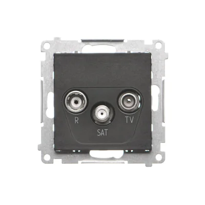 Simon 55 WMDA-021005-149 R-TV-SAT Antennenanschluss/Abschlussbuchse (Modul). 1x Eingang: 5 MHz bis 2,4 GHz; Mattschwarz