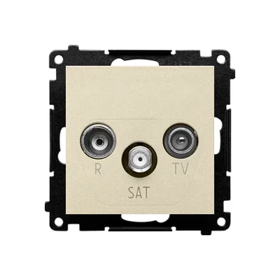 Simon 55 WMDA-021006-144 R-TV-SAT antenna socket, pass-through, 7 dB (module). 1x Input: 5 MHz÷2.4 GHz; Matte champagne finish