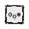 Simon 55 WMDA-021007-111 Double SAT-SAT-RTV satellite antenna socket (module). 2x Input: 5 MHz÷2.4 GHz; Matte white