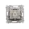 Simon 55 WMDA-021007-114 Double SAT-SAT-RTV satellite antenna socket (module). 2x Input: 5 MHz÷2.4 GHz; Matte light gray