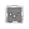 Simon 55 WMDA-021007-116 Doppelte SAT-SAT-RTV-Satellitenantennenbuchse (Modul). 2x Eingang: 5 MHz bis 2,4 GHz; Mattes Graphit