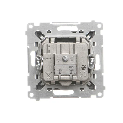 Simon 55 WMDA-021007-116 Double SAT-SAT-RTV satellite antenna socket (module). 2x Input: 5 MHz÷2.4 GHz; Matte graphite