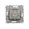Simon 55 WMDA-021007-143 Doppelte SAT-SAT-RTV-Satellitenantennenbuchse (Modul). 2 Eingänge: 5 MHz bis 2,4 GHz; Aluminium matt
