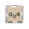 Simon 55 WMDA-021007-144 Conector doble para antena satelital SAT-SAT-RTV (módulo). 2 entradas: 5 MHz a 2,4 GHz; acabado champán mate.