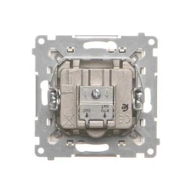 Simon 55 WMDA-021007-144 Conector doble para antena satelital SAT-SAT-RTV (módulo). 2 entradas: 5 MHz a 2,4 GHz; acabado champán mate.