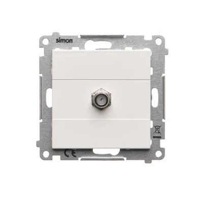 Simon 55 WMDA-10xxxx-111 Einzelne F-förmige Antennenbuchse (Modul). Für Einzelinstallationen; Mattweiß