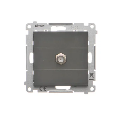 Simon 55 WMDA-10xxxx-149 Single "F" type antenna socket (module). For individual installations; Matte black