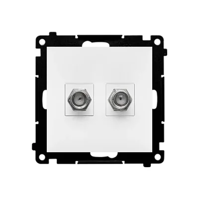 Simon 55 WMDA-11xxxx-111 Double F-type antenna socket (module). For individual installations; Matte white