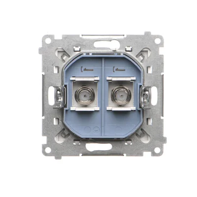 Simon 55 WMDA-11xxxx-111 Double F-type antenna socket (module). For individual installations; Matte white