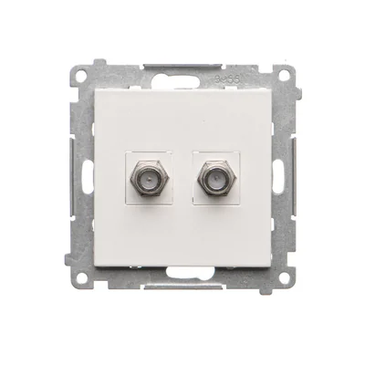 Simon 55 WMDA-11xxxx-111 Presa antenna doppia tipo F (modulo). Per installazioni individuali; Bianco opaco