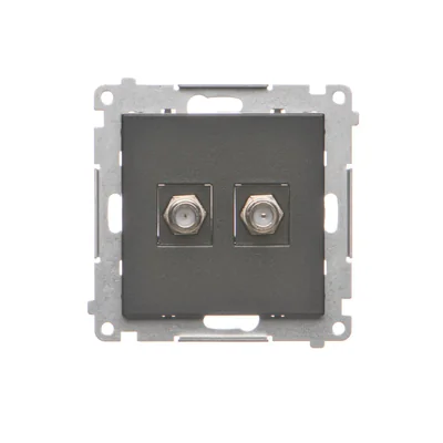 Simon 55 WMDA-11xxxx-149 Presa doppia per antenna tipo F (modulo). Per installazioni individuali; Nero opaco