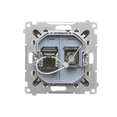 Simon 55 WMDA-12xxxx-116 Connecteur d'antenne type « F » + RJ45 cat.6 (module) ; graphite mat