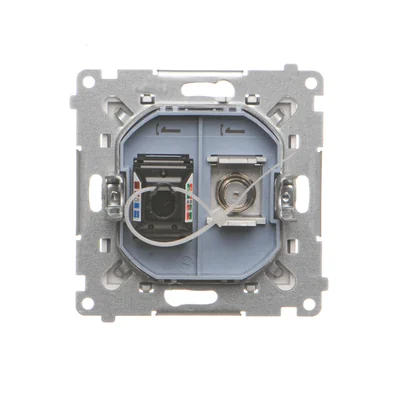 Simon 55 WMDA-12xxxx-143 Connecteur d'antenne type « F » + RJ45 cat.6 (module) ; aluminium mat