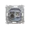 Simon 55 WMDA-12xxxx-143 Connecteur d'antenne type « F » + RJ45 cat.6 (module) ; aluminium mat