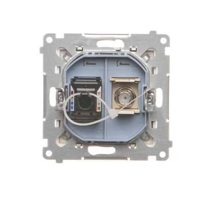 Simon 55 WMDA-12xxxx-144 Anténní zásuvka typ "F" + RJ45 kat. 6 (modul); šampaňsky matná