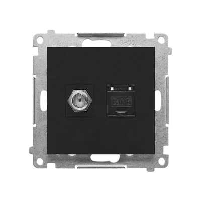 Simon 55 WMDA-12xxxx-149 Antenna socket type "F" + RJ45 cat.6 (module); Matte black