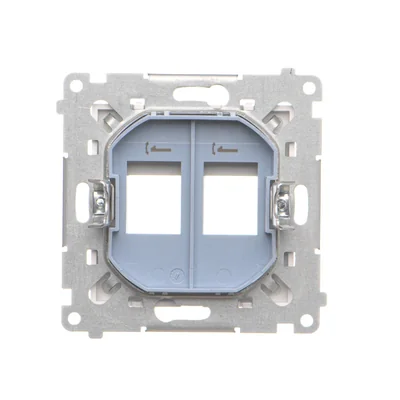 Simon 55 WMDA-P91xx3-111 Double flat Keystone data socket cover (module); Matte white