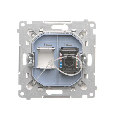 Simon 55 WMDA-P91xx5-111 Presa singola per computer RJ45 categoria 6, con otturatore antipolvere (modulo); Bianco opaco