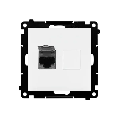 Simon 55 WMDA-P91xx5-111 Single computer socket RJ45 category 6, with anti-dust shutter (module); Matte white