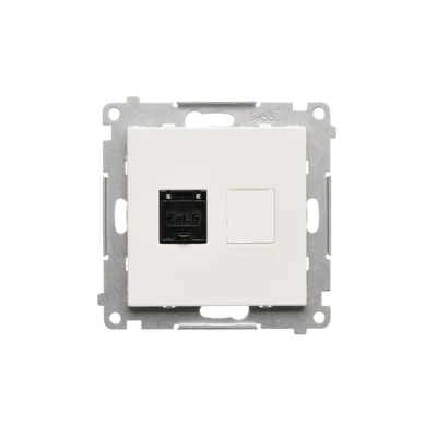 Simon 55 WMDA-P91xx5-111 Single computer socket RJ45 category 6, with anti-dust shutter (module); Matte white