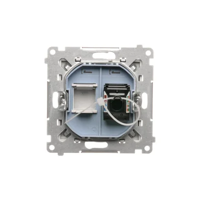 Simon 55 WMDA-P91xx5-114 Single computer socket RJ45 category 6, with anti-dust shutter (module); Matte light gray