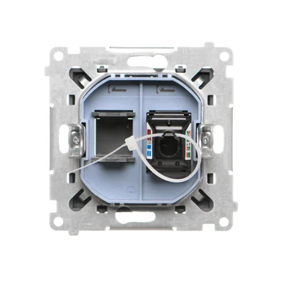 Simon 55 WMDA-P91xx5-116 Einzelne Computerbuchse RJ45 Kategorie 6 mit Staubschutzklappe (Modul); Mattgraphit