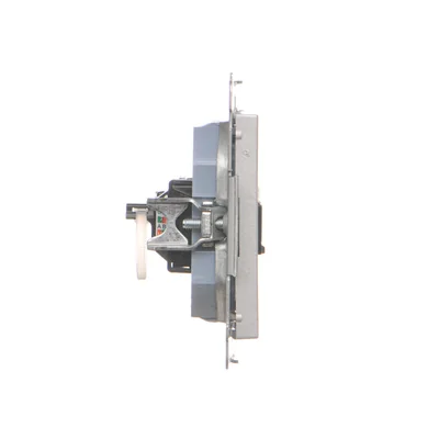 Simon 55 WMDA-P91xx5-143 Einzelne Computerbuchse RJ45 Kategorie 6 mit Staubschutzklappe (Modul); Aluminium matt