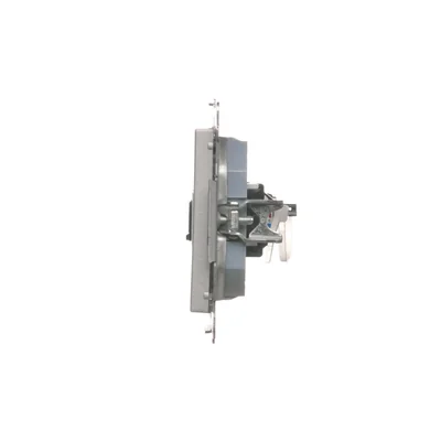 Simon 55 WMDA-P91xx5-143 Einzelne Computerbuchse RJ45 Kategorie 6 mit Staubschutzklappe (Modul); Aluminium matt