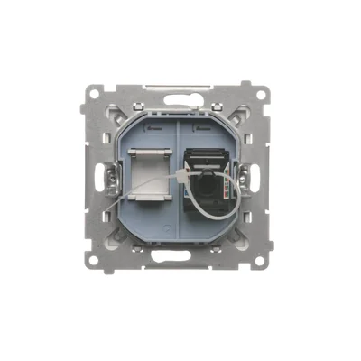 Simon 55 WMDA-P91xx5-143 Single computer socket RJ45 category 6, with anti-dust shutter (module); Matte aluminum