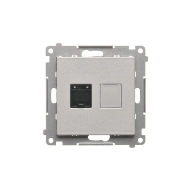 Simon 55 WMDA-P91xx5-143 Single computer socket RJ45 category 6, with anti-dust shutter (module); Matte aluminum