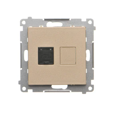 Simon 55 WMDA-P91xx5-144 Einzelne Computerbuchse RJ45 Kategorie 6 mit Staubschutzklappe (Modul); Champagner matt