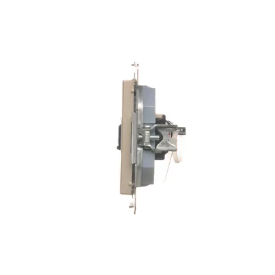 Simon 55 WMDA-P91xx5-144 Einzelne Computerbuchse RJ45 Kategorie 6 mit Staubschutzklappe (Modul); Champagner matt