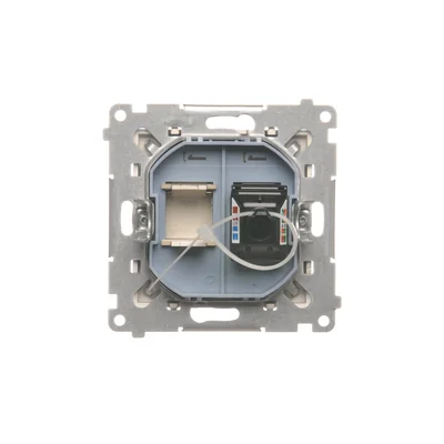 Simon 55 WMDA-P91xx5-144 Einzelne Computerbuchse RJ45 Kategorie 6 mit Staubschutzklappe (Modul); Champagner matt