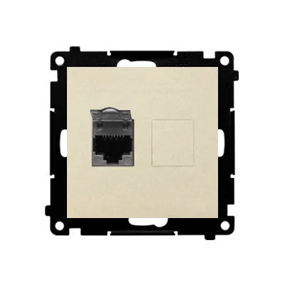 Simon 55 WMDA-P91xx5-144 Single computer socket RJ45 category 6, with anti-dust shutter (module); Champagne matte