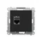 Simon 55 WMDA-P91xx5-149 Einzelne Computerbuchse RJ45 Kategorie 6 mit Staubschutzklappe (Modul); Mattschwarz