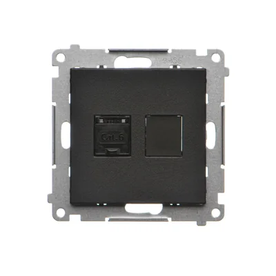 Simon 55 WMDA-P91xx5-149 Single computer socket RJ45 category 6, with anti-dust shutter (module); Matte black