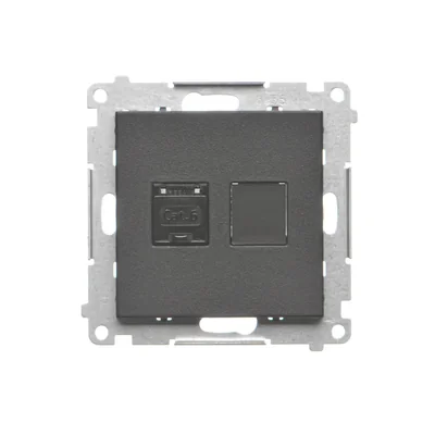 Simon 55 WMDA-P91xx5-149 Single computer socket RJ45 category 6, with anti-dust shutter (module); Matte black